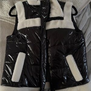 Black and White Women's Puffer Vest